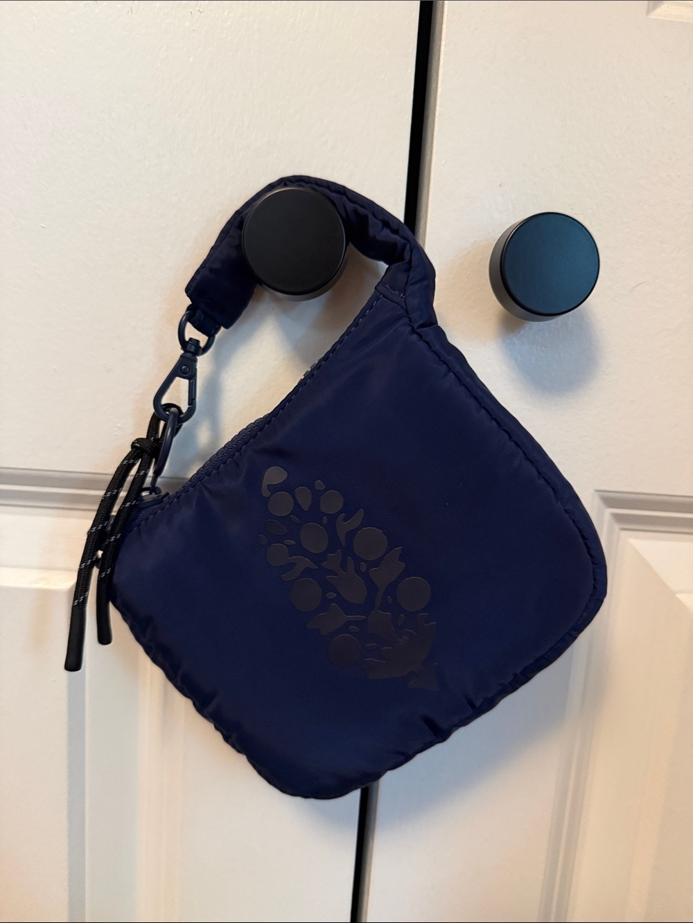Free People Navy Quilted Wristlet Pouch Mini Bag